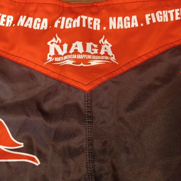 NAGA FIGHTER Board Shorts Men's Size 34 Black Red White Surf Swim Trunks READ - Picture 8 of 12